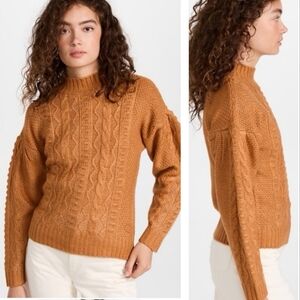 525 AMERICA Annie knit sweater in caramel high neck